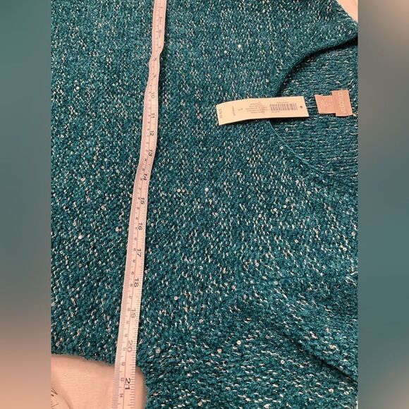 Chicos size one turquoise sweater nwt - Picture 9 of 11